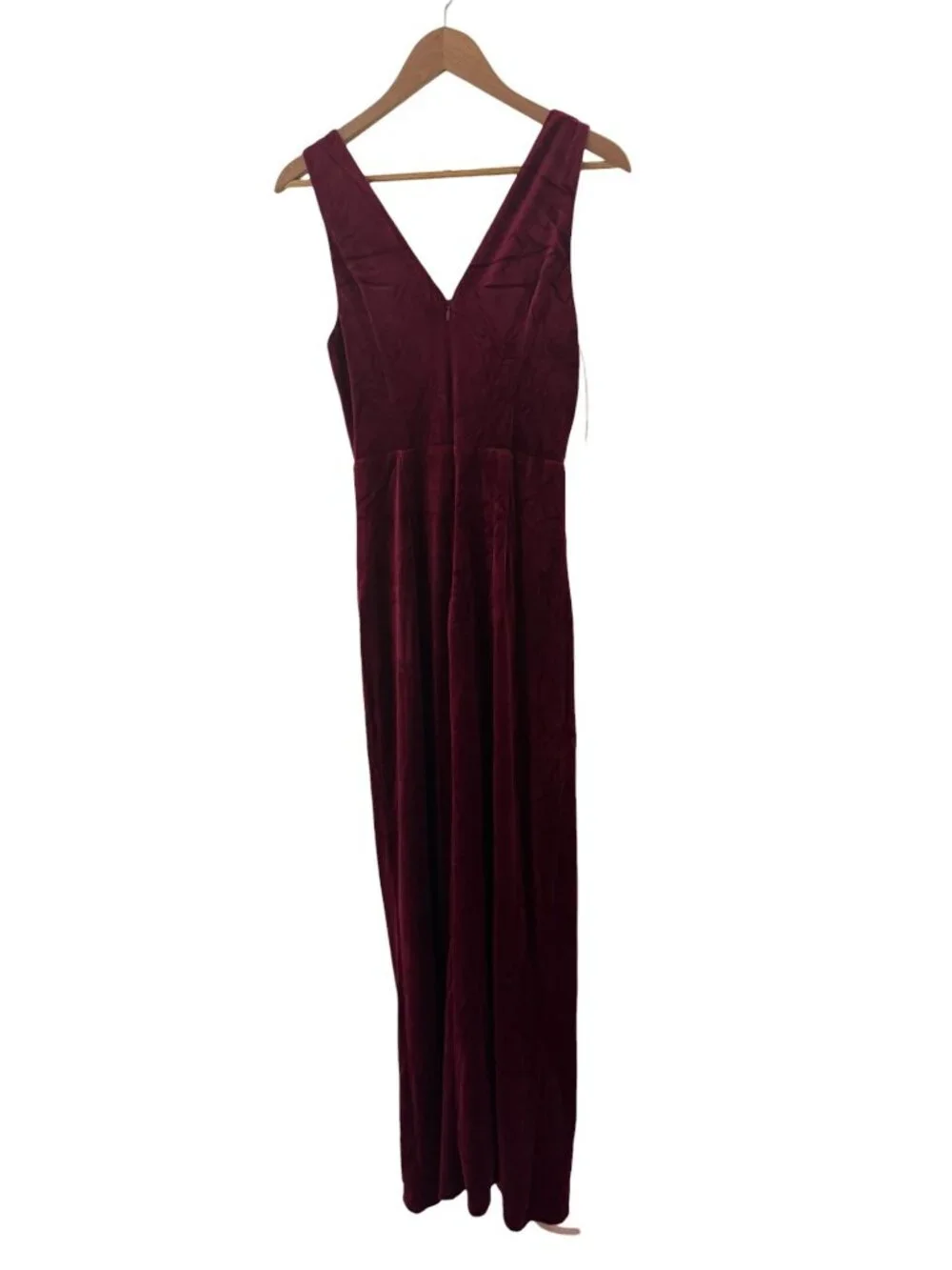 Lulus Evenings Wine Red Velvet Twist-Front Maxi Dress Long Gown M Velour Wedding